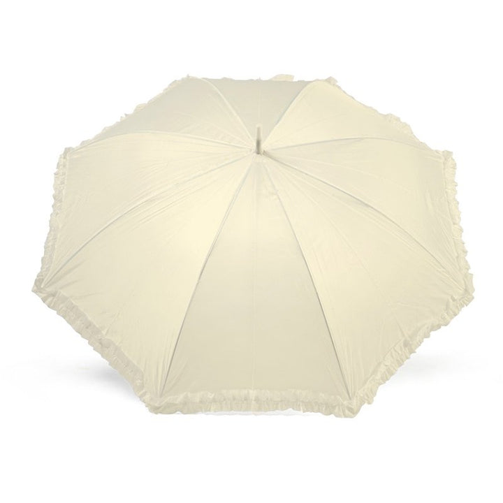 Budget Ivory Wedding Umbrella with Frill Top Canopy