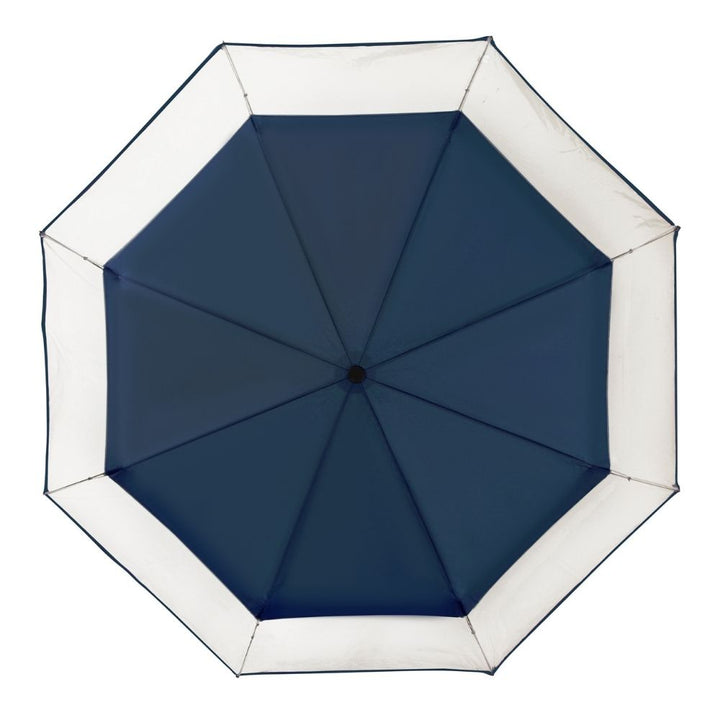 Blue Falconetti Folding Windproof Clear Umbrella Top View