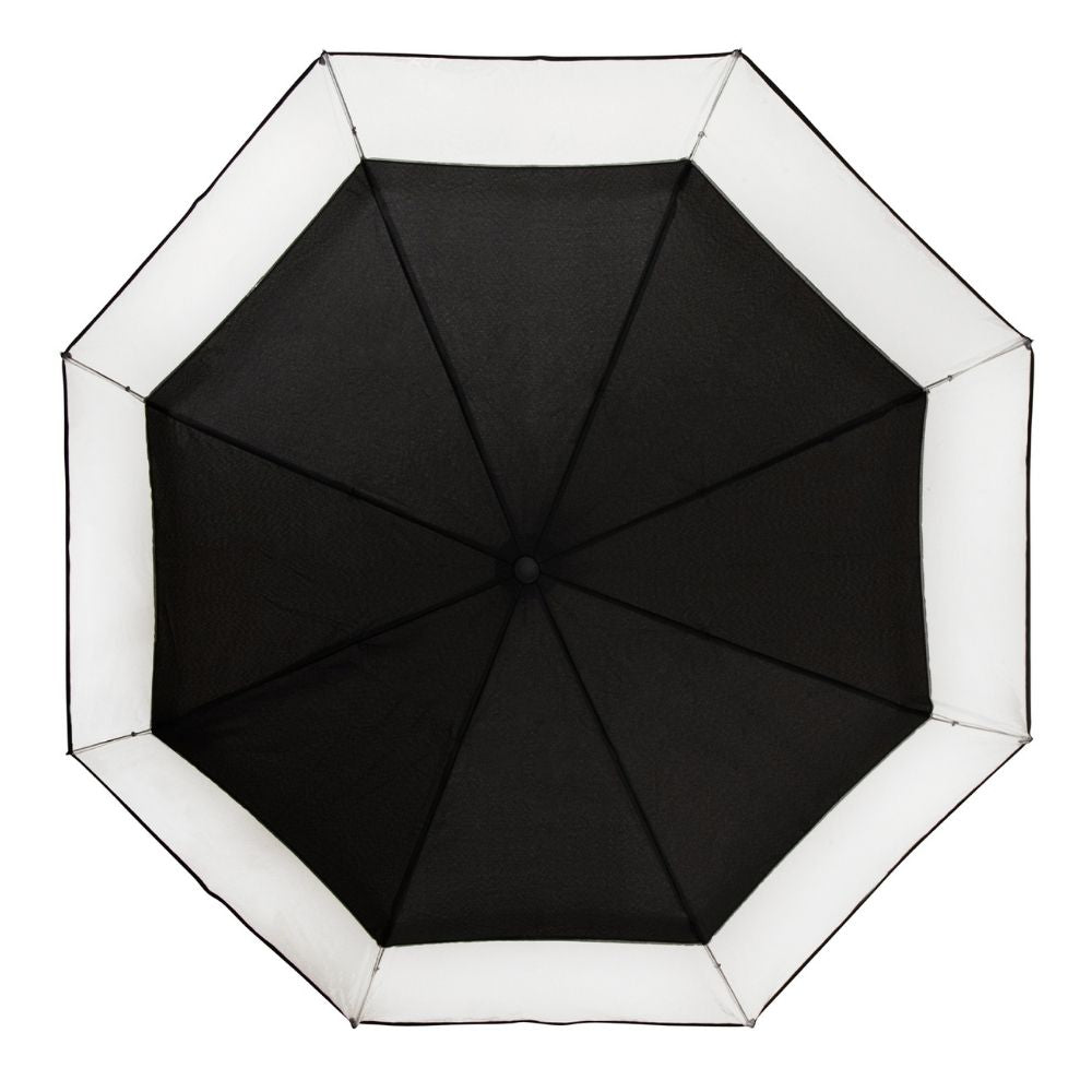 Black Falconetti Folding Windproof Clear Umbrella Top View