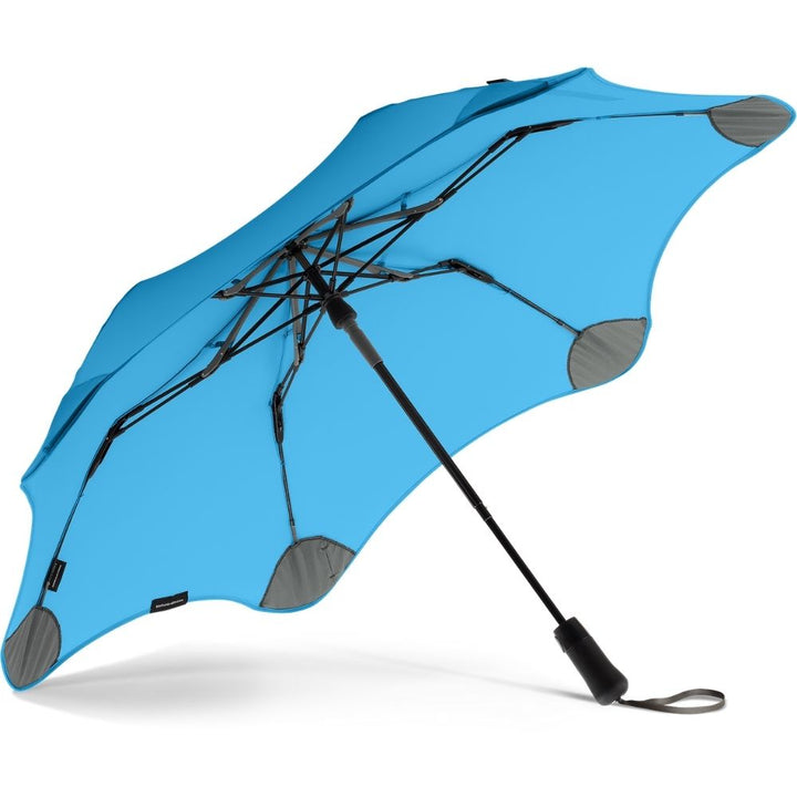 Metro Blue Windproof Blunt Umbrella Under Canopy