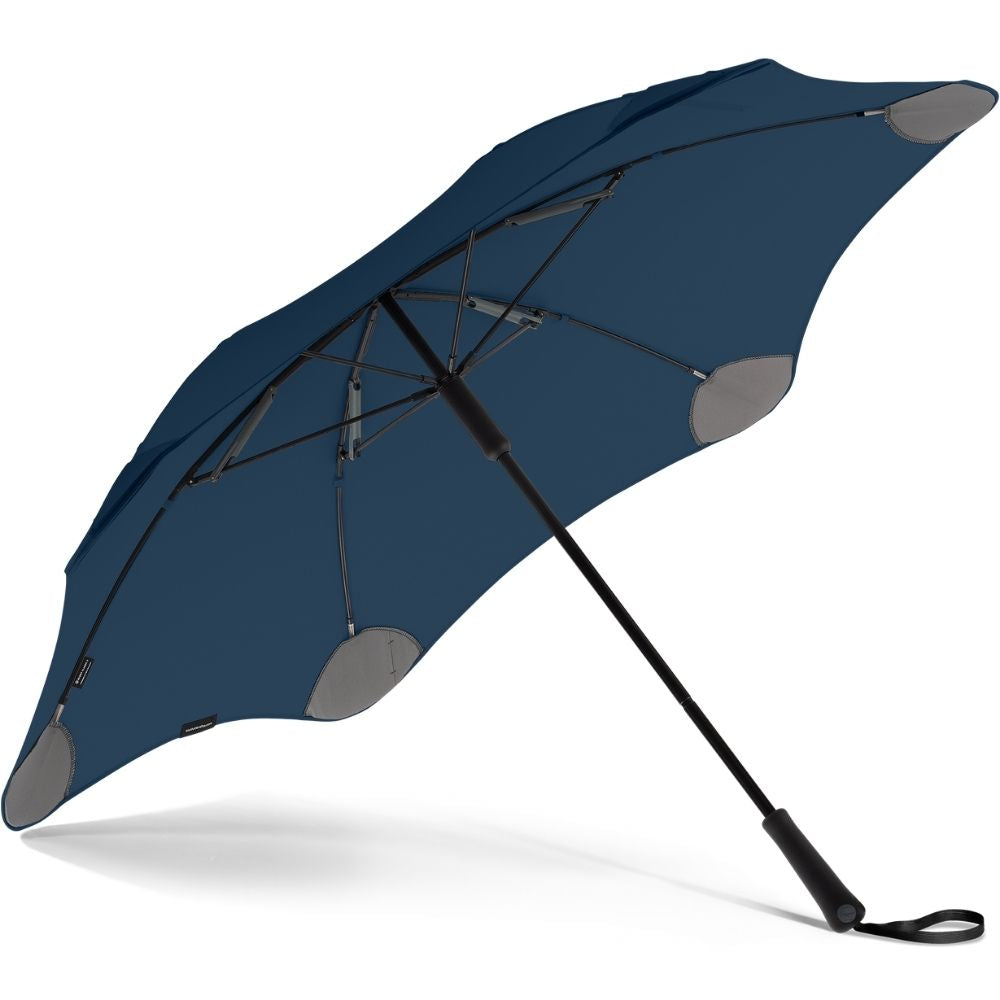 Classic Navy Blunt Windproof Umbrella Under Canopy