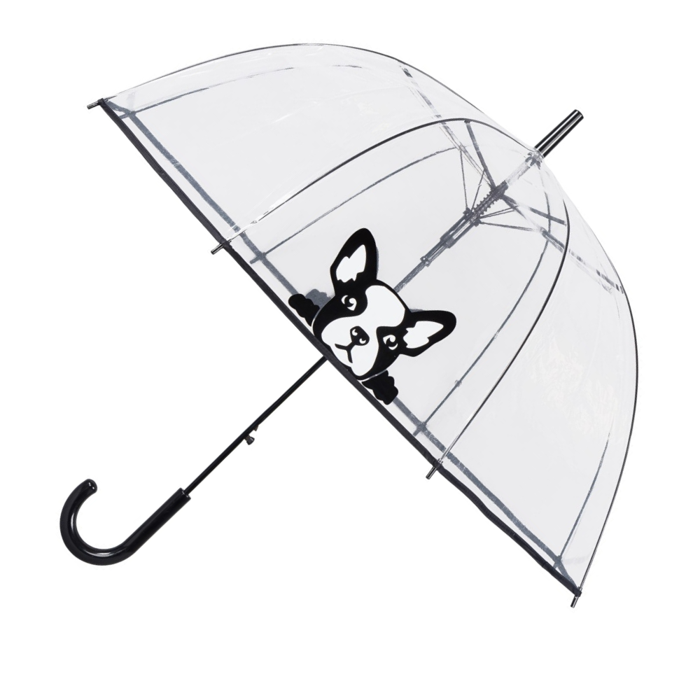 French Bulldog Clear Dome Umbrella  Side Canopy