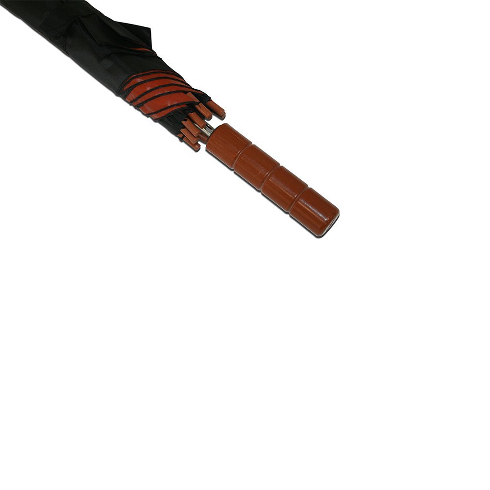 Plain Black and Brown Double Canopy Cheap Jollybrolly Umbrella Handle