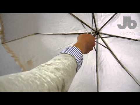 Budget Ivory Wedding Umbrella with Frill