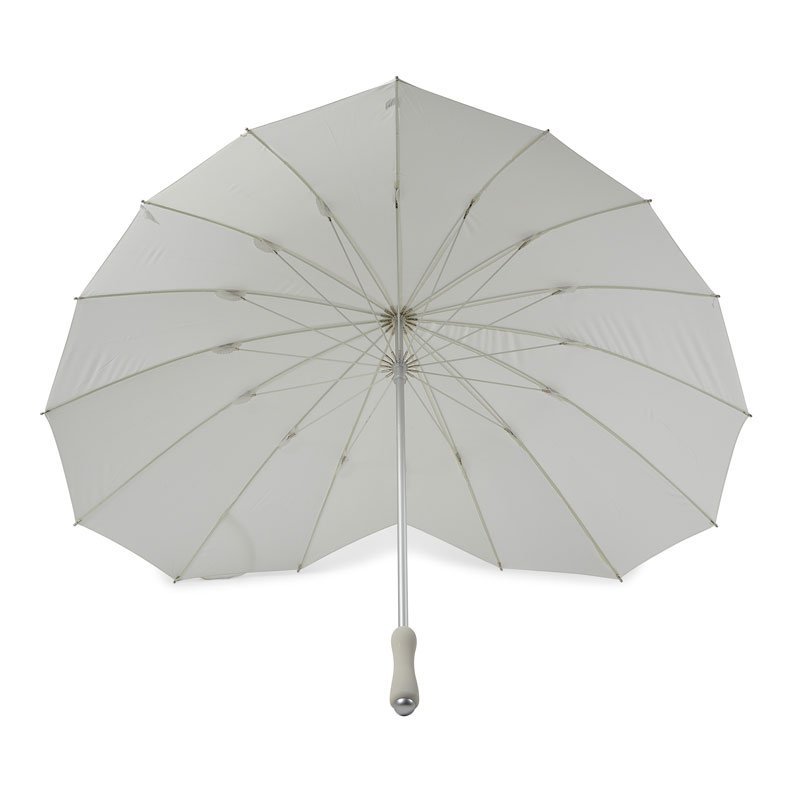 Cream Heart Shaped Umbrella Under Canopy