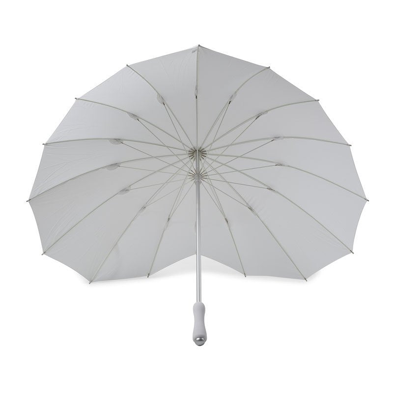 White Heart Shaped Umbrella Under Canopy