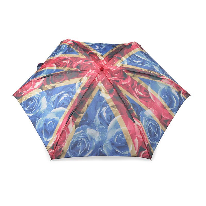 Tiny Rose Union Jack Folding Umbrella UK Top Canopy