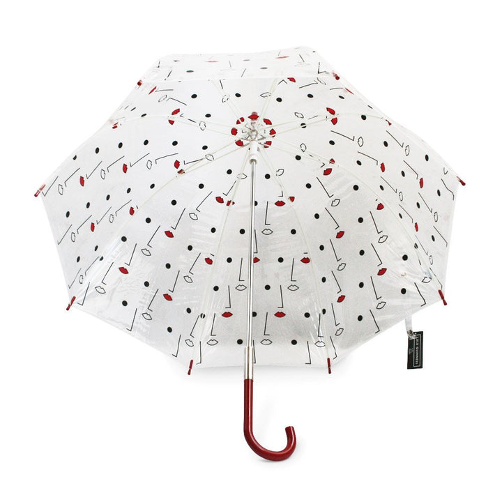 Lulu Guinness Two Faced Birdcage Clear Dome Ladies Umbrella Under Canopy
