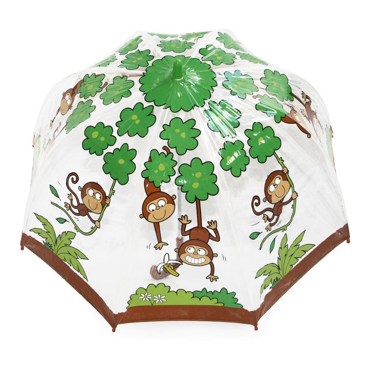 Bugzz Monkey Print Clear Dome Kids Umbrella Top Canopy