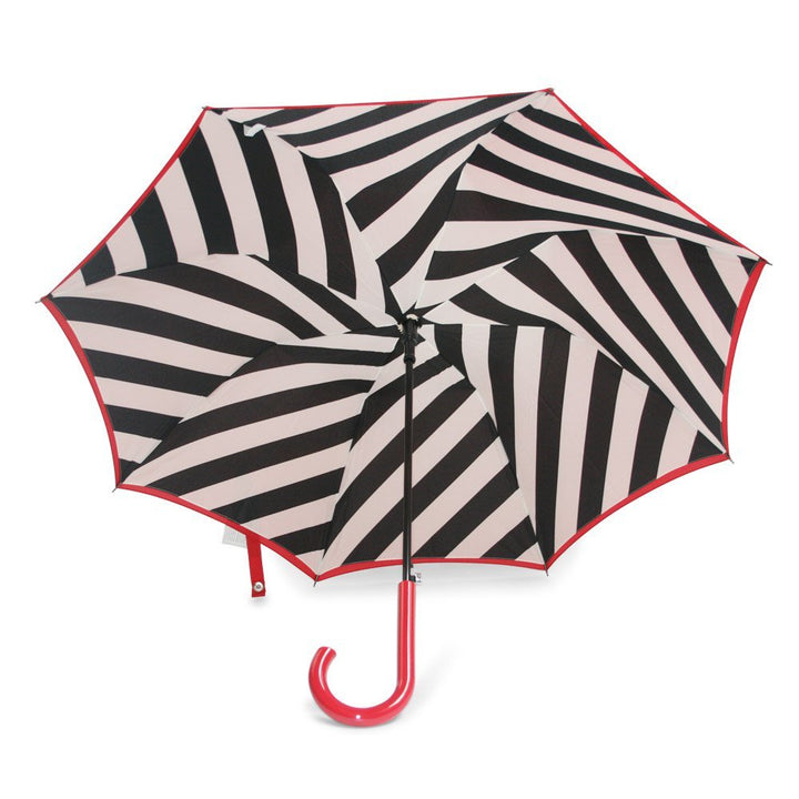 Lulu Guinness Diagonal Stripe Bloomsbury Double Canopy Walking Ladies Umbrella Under Canopy