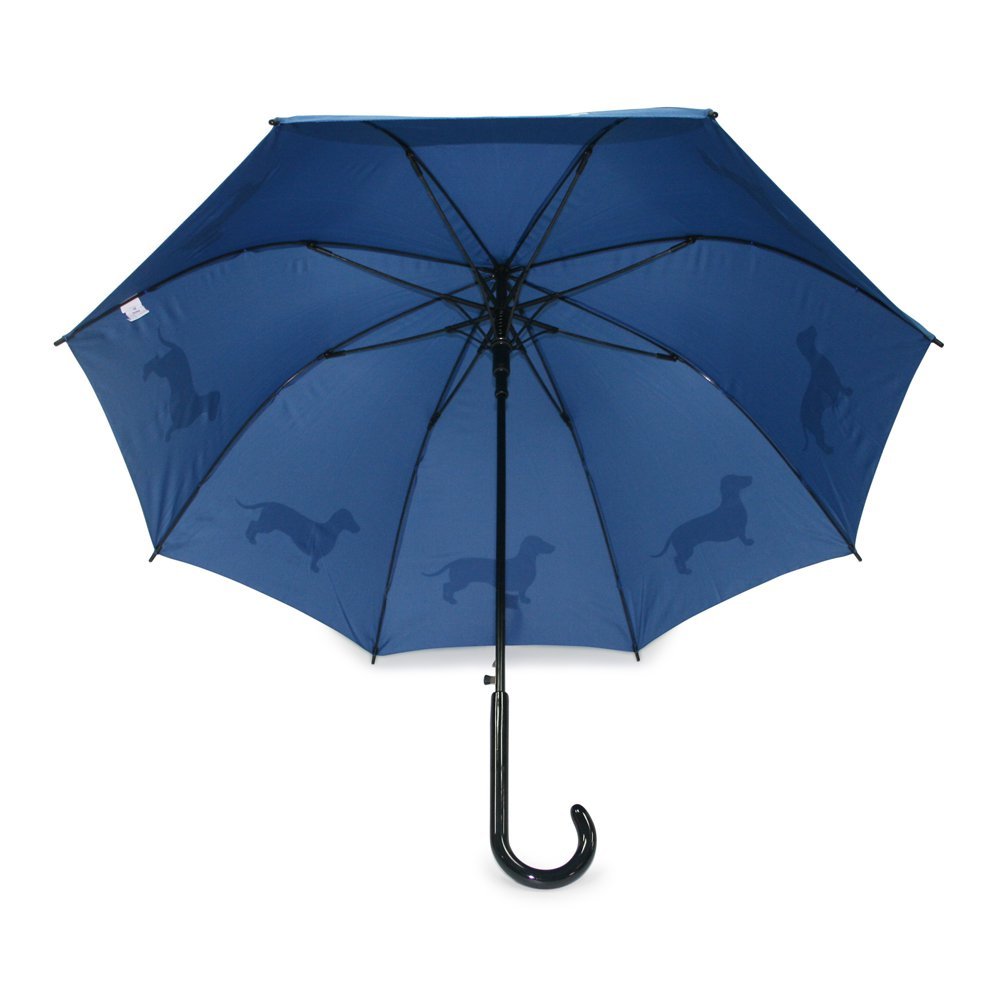 Daschund Sky Blue on Blue Umbrella UK Under Canopy