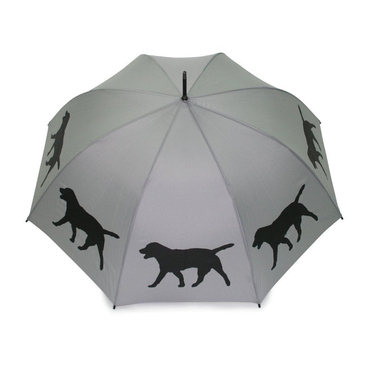 Labrador Black on Silver Umbrella UK Top Canopy