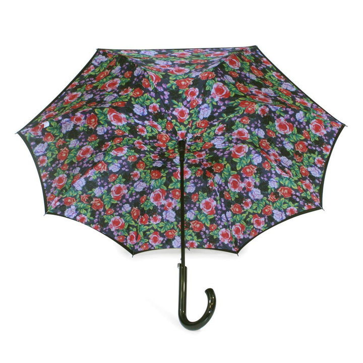 Fulton Bloomsbury Rose Garden Double Canopy Ladies Umbrella Under Canopy
