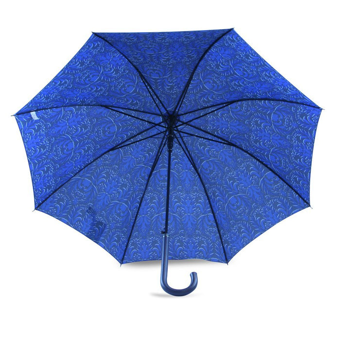 Fulton Riva Auto Navy Brocade Ladies Umbrella Under Canopy
