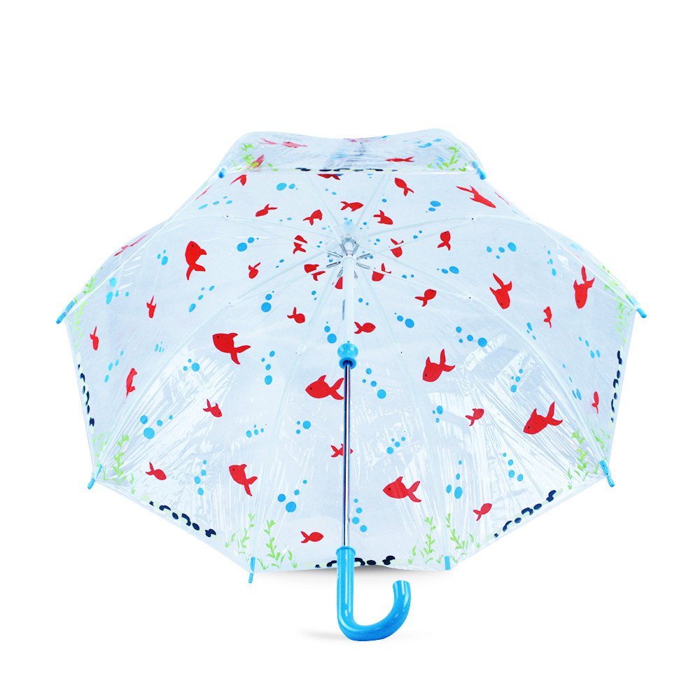 Fulton Gone Fishing Clear Dome Children's Umbrella Under Canopy