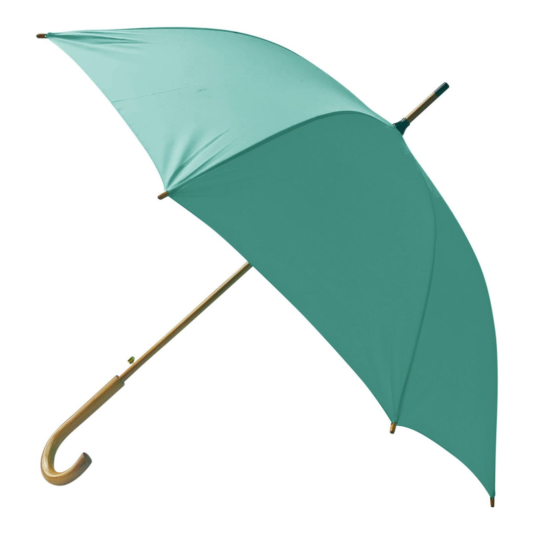 Aquamarine Wood Stick Walking Umbrella