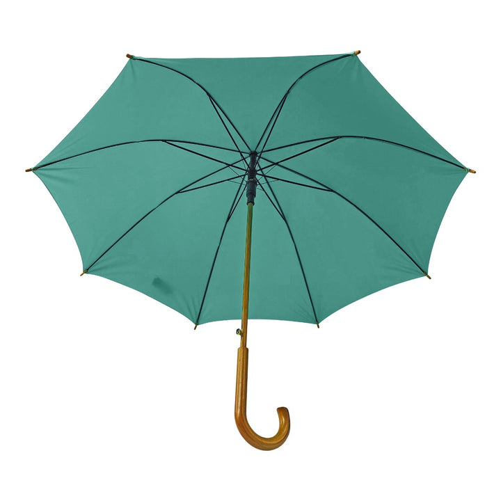 Aquamarine Wood Stick Walking Umbrella