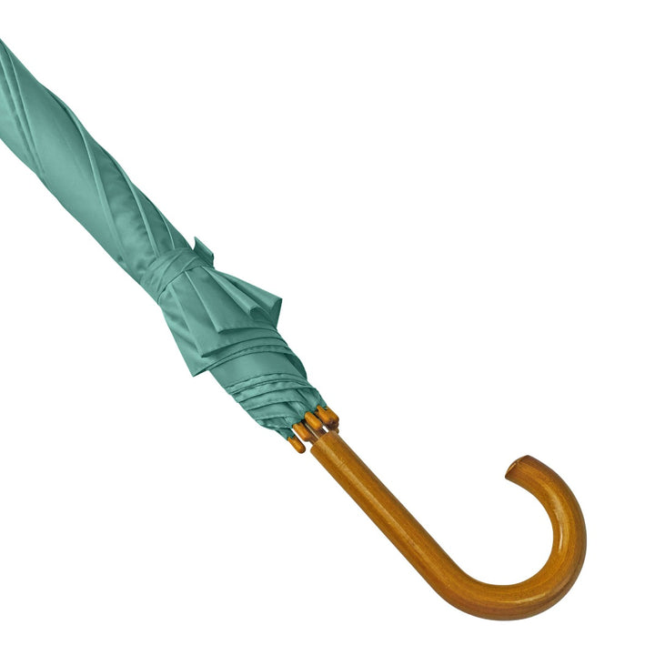 Aquamarine Wood Stick Walking Umbrella
