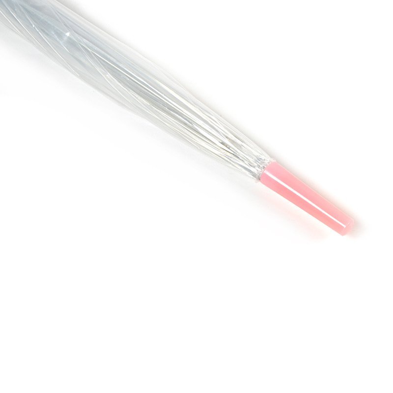 Pink Stripe Clear Dome Umbrella Tip