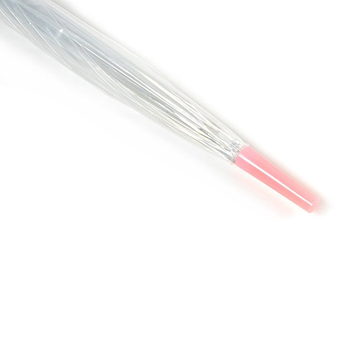Pink Stripe Clear Dome Umbrella Tip