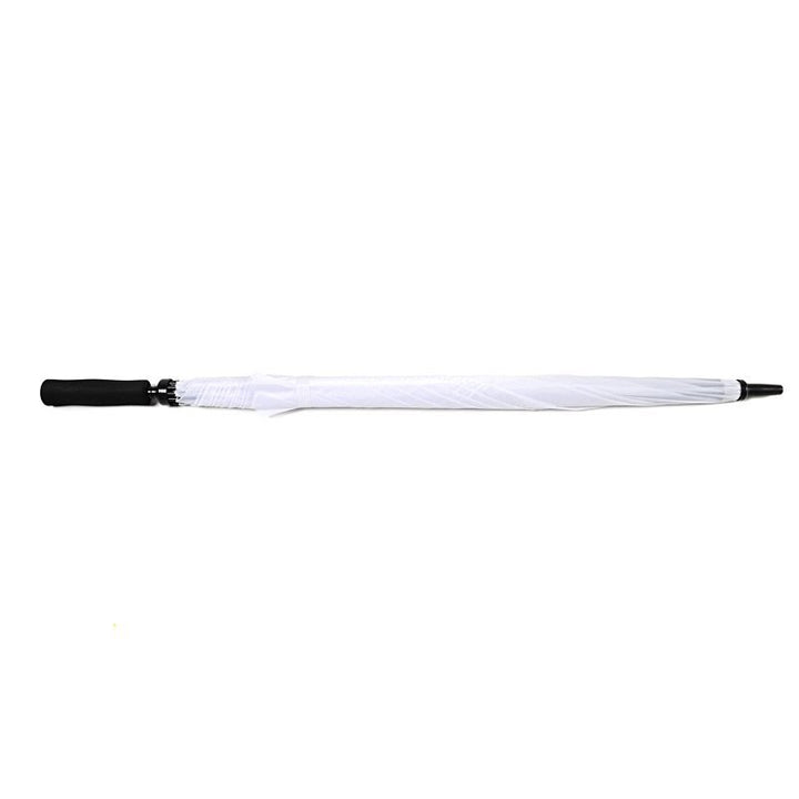White Plain Cheap Golf Umbrella Flat Lay Closed