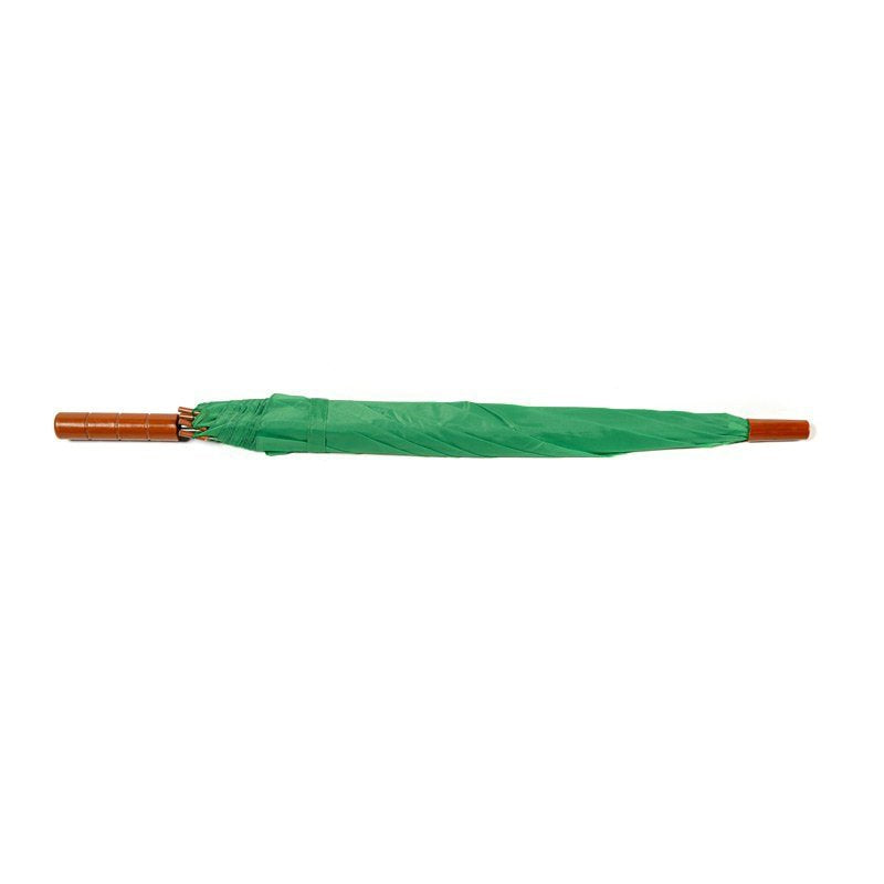 Shamrock Green Plain Cheap Jollybrolly Umbrella Flat Lay Closed