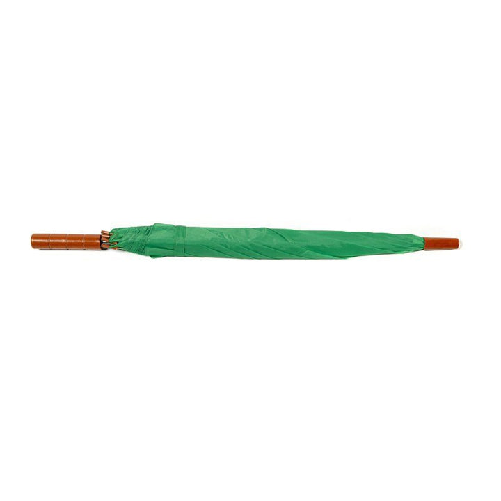 Shamrock Green Plain Cheap Jollybrolly Umbrella Flat Lay Closed
