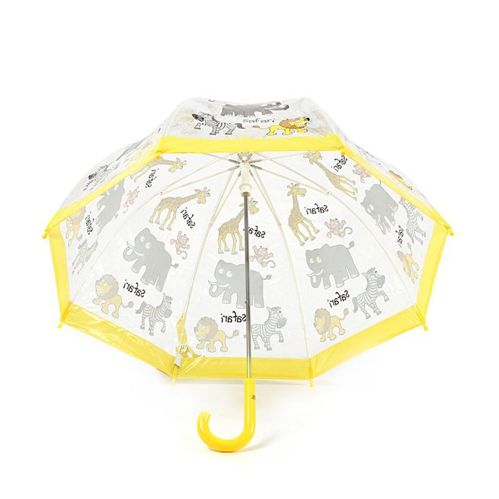 Bugzz Clear Safari Print Kids Umbrella Under Canopy