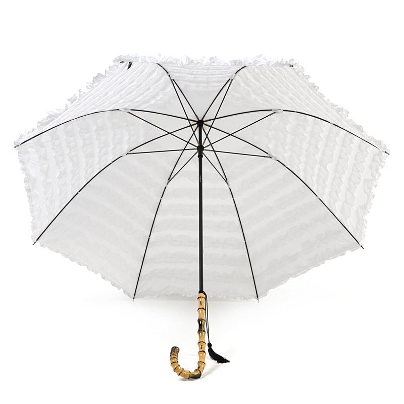 FiFi Frill with Tassell Pagoda White Wedding Umbrella Under Canopy