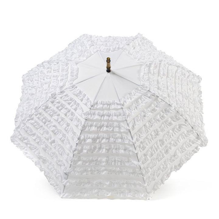 FiFi Frill with Tassell Pagoda White Wedding Umbrella Top Canopy