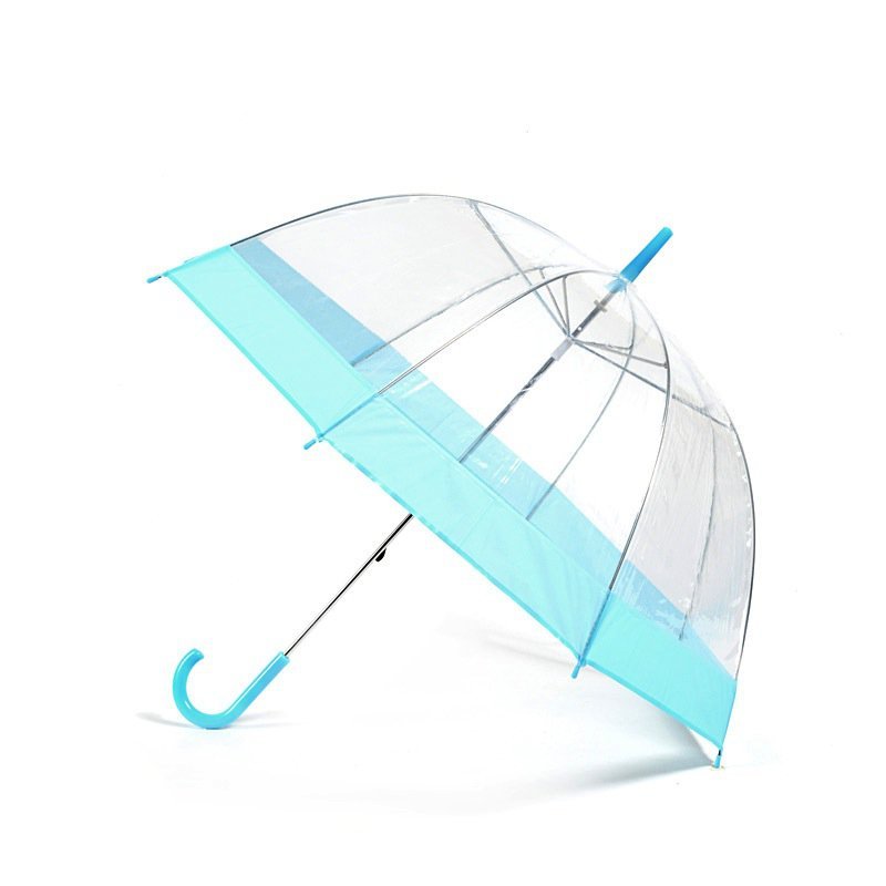 Blue Stripe Clear Dome Umbrella Side Canopy