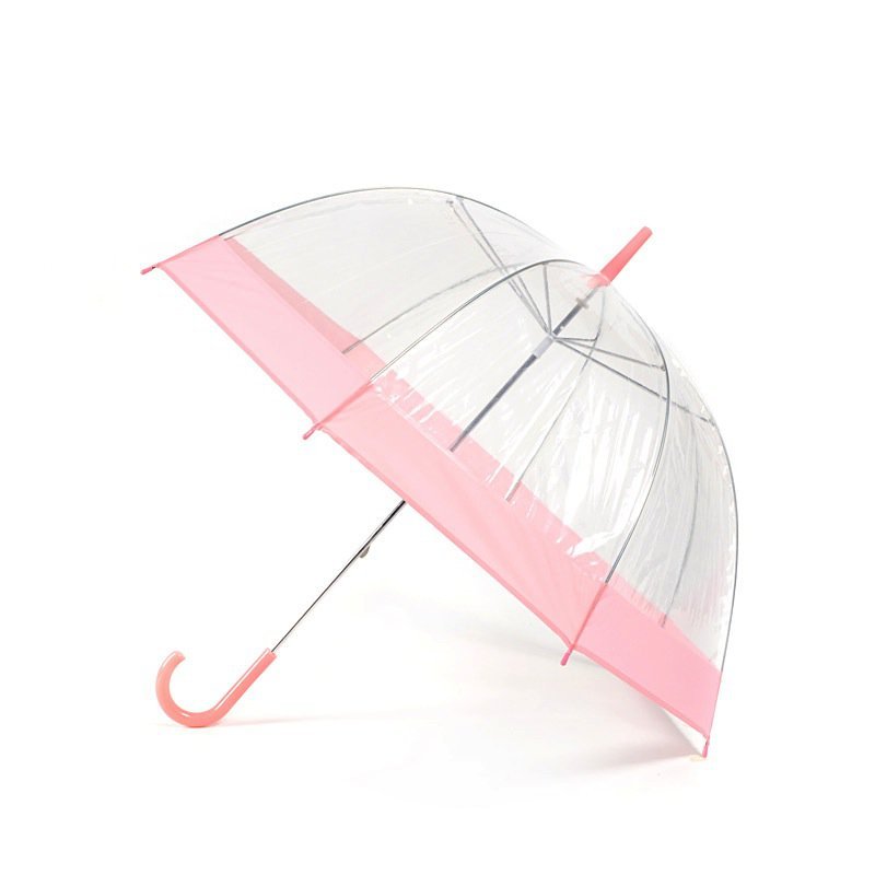 Pink Stripe Clear Dome Umbrella Side Canopy
