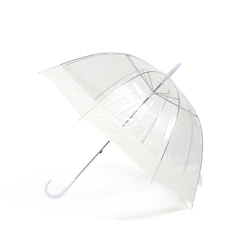 White Stripe Clear Dome Umbrella Side Canopy