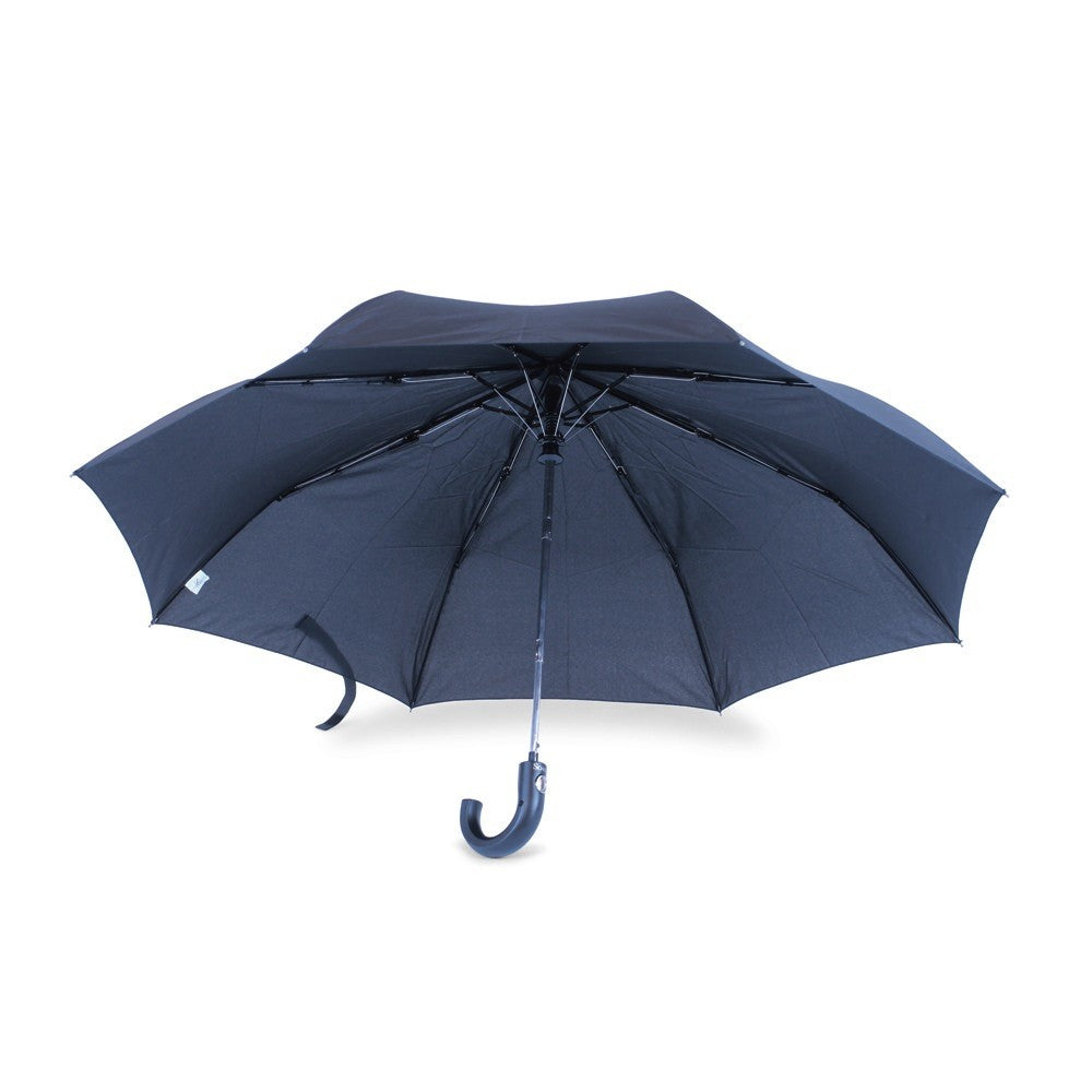 Plain Black Compact Gents Umbrella under canopy