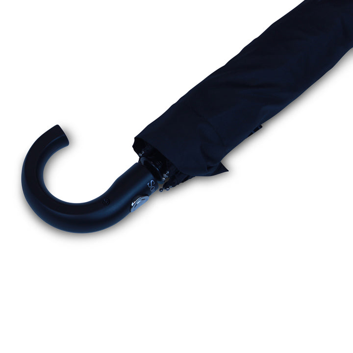 Plain Black Compact Gents Umbrella handle