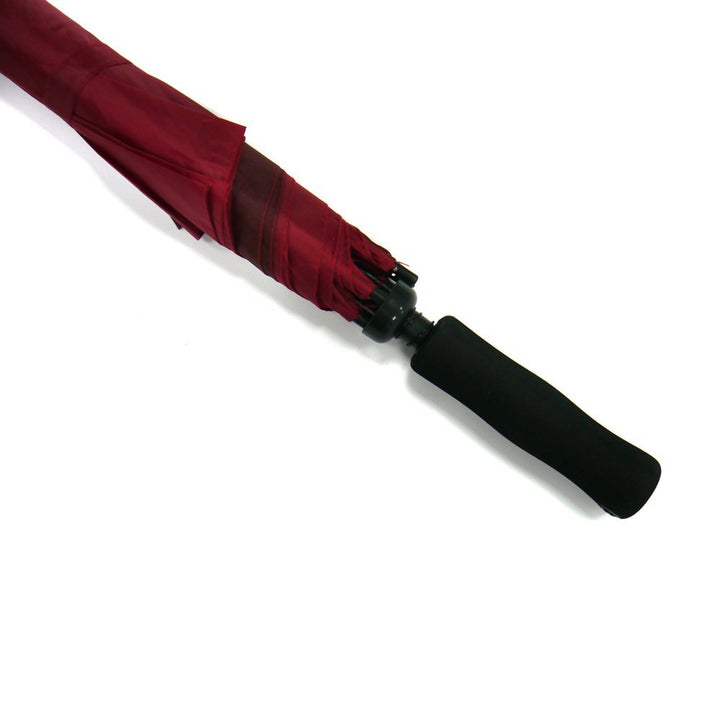 Wine Red Plain Cheap Golf Umbrella UK Handle