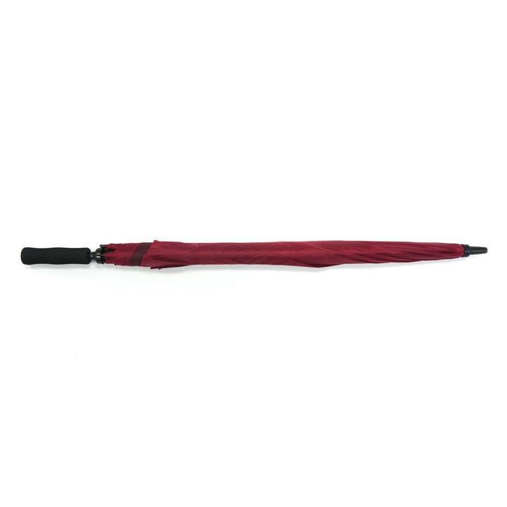 Wine Red Plain Cheap Golf Umbrella UK Flat Lay Closed