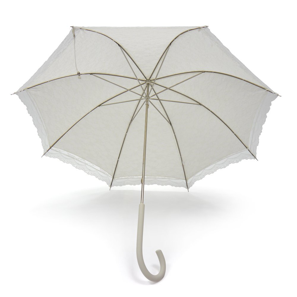 Cream Victorian Lace Ladies Wedding Umbrella Under Canopy