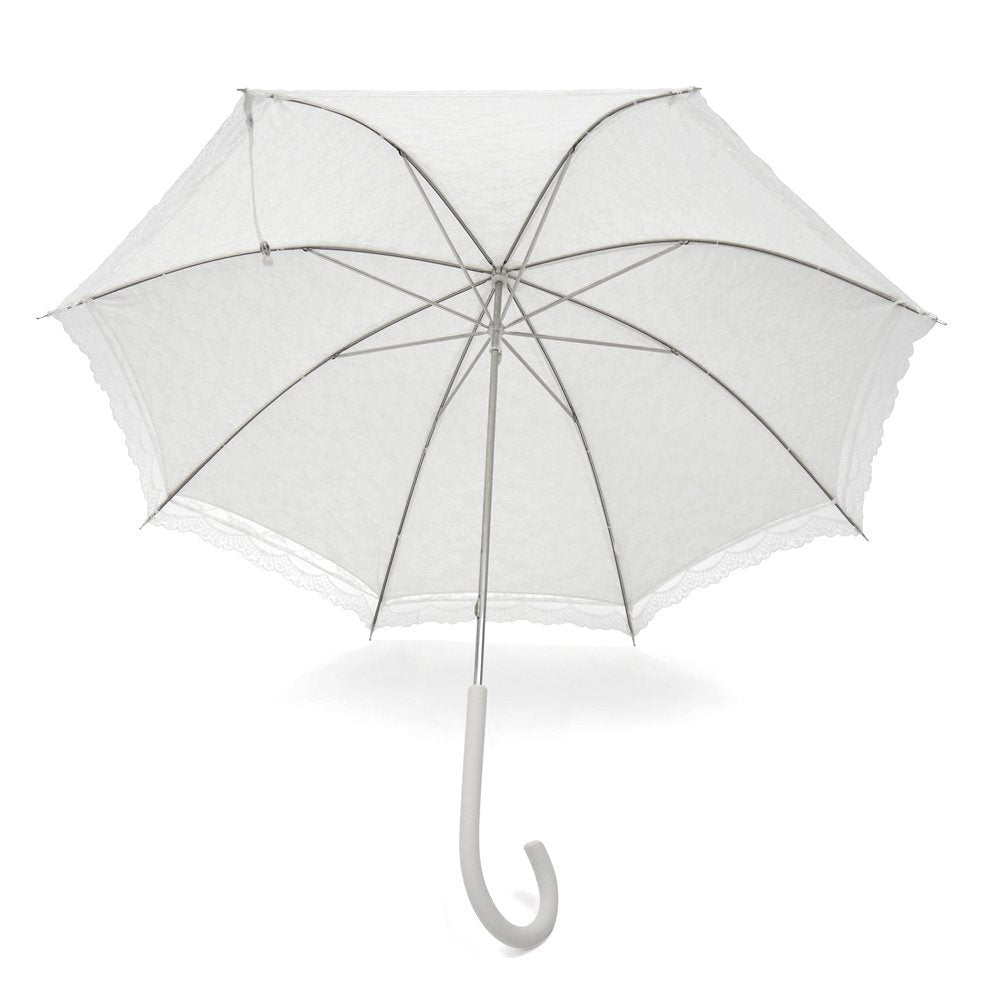 White Victorian Lace Ladies Wedding Umbrella Under Canopy
