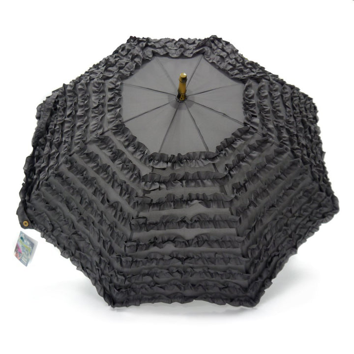Grey Ladies Wedding Pagoda Umbrella FiFi Frill with Tassell Top Canopy