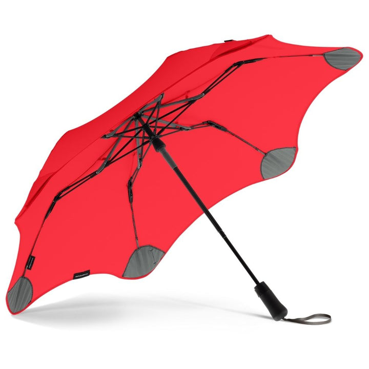 Red Metro Windproof Blunt Umbrella Under Canopy