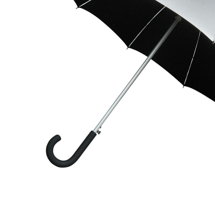 Double Canopy Silver & Black Falcone Umbrella Handle