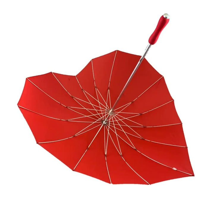 Soake Red Heart Shaped Umbrella Under Canopy