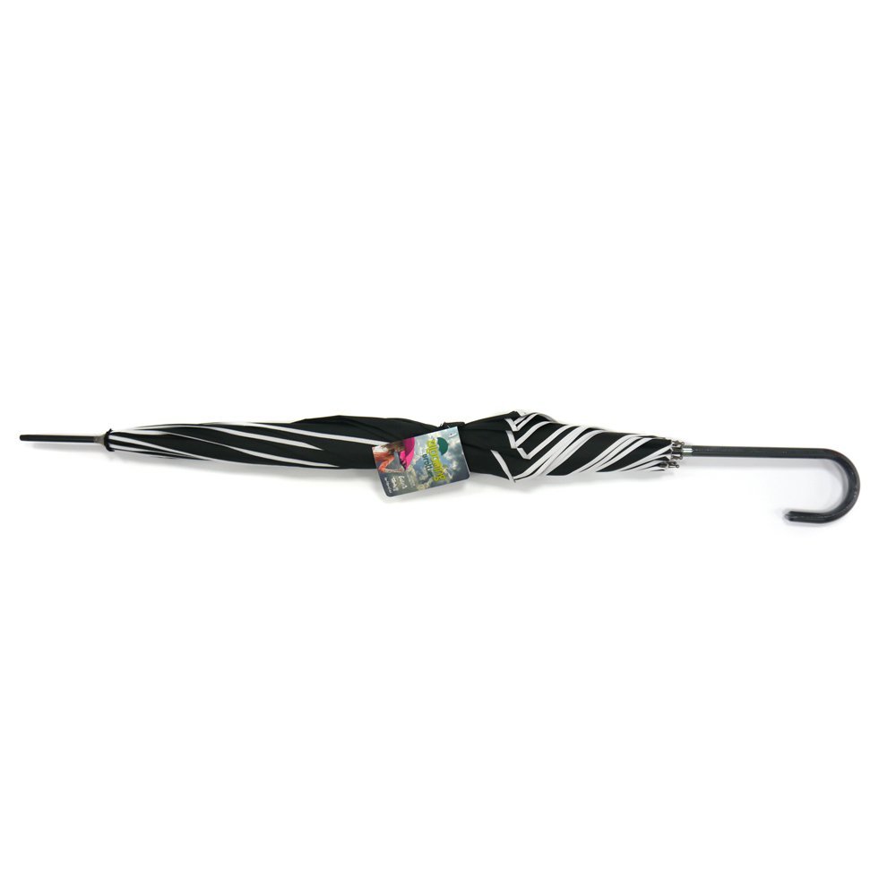 Black with White Swirl Ladies Walking Umbrella