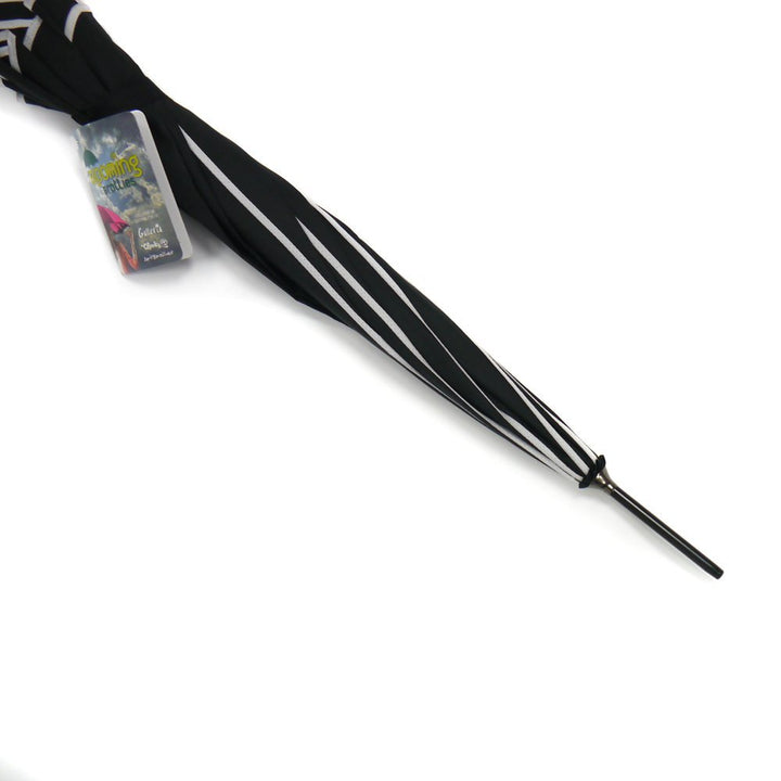 Black with White Swirl Ladies Walking Umbrella