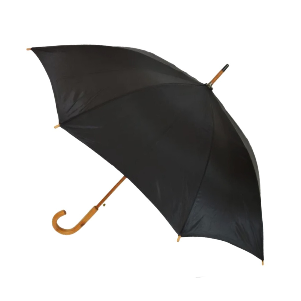 Soake Black Wood Stick Mens Umbrella Side Canopy