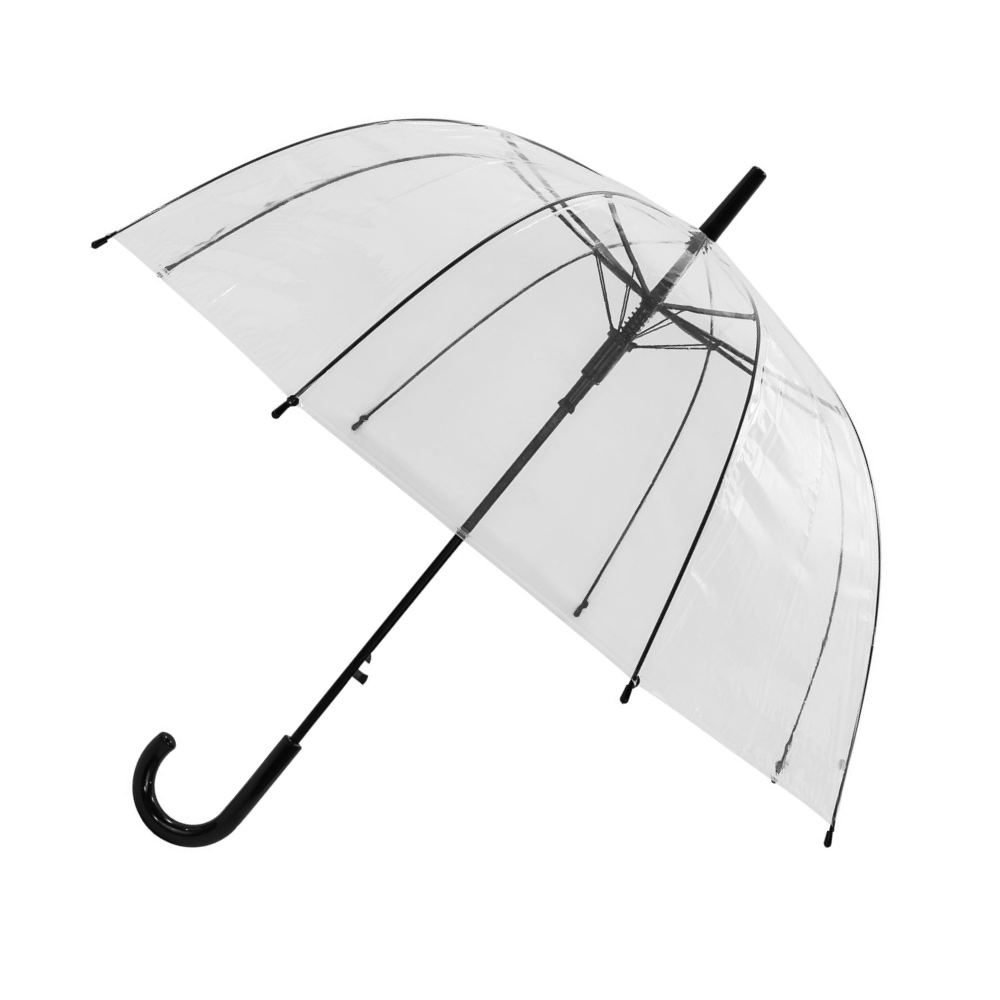 See-Through Dome Umbrellas with Black Frame Side Canopy
