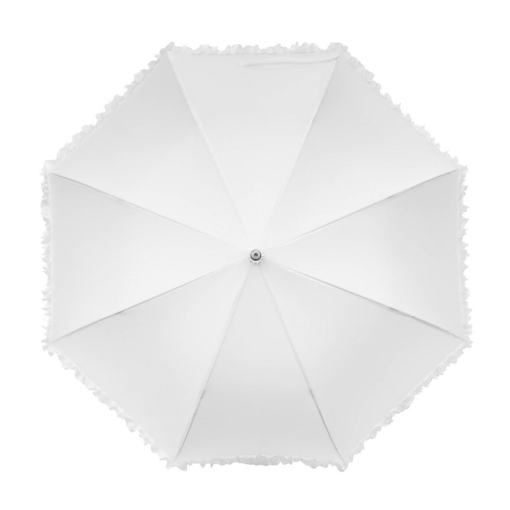 Frilled White Wedding Umbrella Canopy