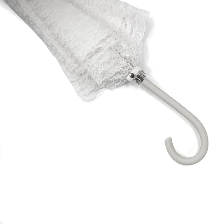 Falcone White Wedding Lace Umbrella Handle
