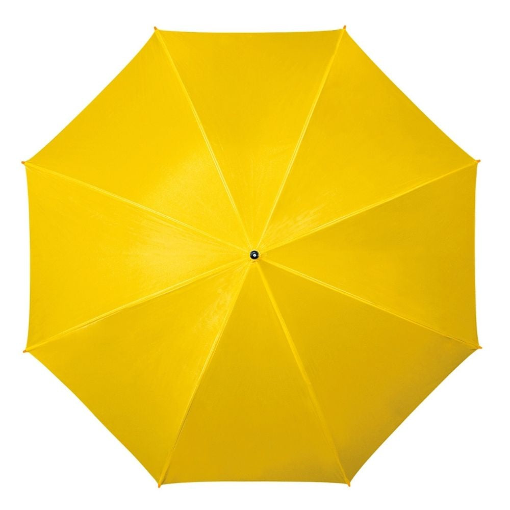 Bright Yellow Wood Stick Walking Umbrella Side Canopy